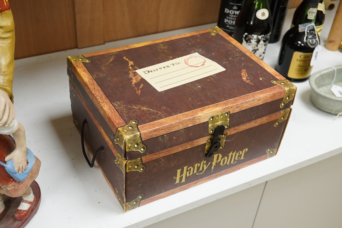 Books: Harry Potter cased set of seven books. American first editions., Half Blood Prince 2005 - first printing, Deathly Hallows 2007 - first printing
